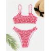 imageFloerns Womens Bathing Suit Floral Print High Waist 2 Piece Bikini SwimsuitRed White Multi