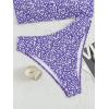 imageFloerns Womens Bathing Suit Floral Print High Waist 2 Piece Bikini SwimsuitViolet Purple