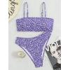 imageFloerns Womens Bathing Suit Floral Print High Waist 2 Piece Bikini SwimsuitViolet Purple