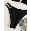 imageFloerns Womens Micro Triangle Bikini Set Cut Out Chain Two Piece Bathing SuitBlack