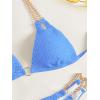imageFloerns Womens Micro Triangle Bikini Set Cut Out Chain Two Piece Bathing SuitBlue