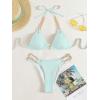imageFloerns Womens Micro Triangle Bikini Set Cut Out Chain Two Piece Bathing SuitLight Blue