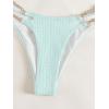 imageFloerns Womens Micro Triangle Bikini Set Cut Out Chain Two Piece Bathing SuitLight Blue