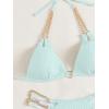 imageFloerns Womens Micro Triangle Bikini Set Cut Out Chain Two Piece Bathing SuitLight Blue