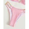 imageFloerns Womens Micro Triangle Bikini Set Cut Out Chain Two Piece Bathing SuitPink