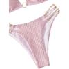 imageFloerns Womens Micro Triangle Bikini Set Cut Out Chain Two Piece Bathing SuitPink