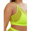 imageFloerns Womens Plus Size Bathing Suit Fishnet High Waist Bikini Set Rave OutfitB Neon Green