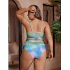 imageFloerns Womens Plus Size Bathing Suit Fishnet High Waist Bikini Set Rave OutfitGreen Multi
