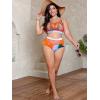 imageFloerns Womens Plus Size Bathing Suit Fishnet High Waist Bikini Set Rave OutfitOrange Multi