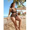 imageFloerns Womens Plus Size Scoop Neck High Waisted Two Piece Bathing SuitBrown