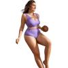 imageFloerns Womens Plus Size Scoop Neck High Waisted Two Piece Bathing SuitLilac Purple