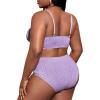 imageFloerns Womens Plus Size Scoop Neck High Waisted Two Piece Bathing SuitMauve Purple