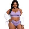 imageFloerns Womens Plus Size Scoop Neck High Waisted Two Piece Bathing SuitMauve Purple