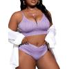 imageFloerns Womens Plus Size Scoop Neck High Waisted Two Piece Bathing SuitMauve Purple