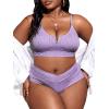 imageFloerns Womens Plus Size Scoop Neck High Waisted Two Piece Bathing SuitMauve Purple