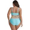 imageFloerns Womens Plus Size Scoop Neck High Waisted Two Piece Bathing SuitMint Blue