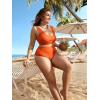 imageFloerns Womens Plus Size Scoop Neck High Waisted Two Piece Bathing SuitOrange
