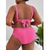 imageFloerns Womens Plus Size Scoop Neck High Waisted Two Piece Bathing SuitPink