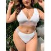 imageFloerns Womens Plus Size Scoop Neck High Waisted Two Piece Bathing SuitWhite