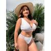imageFloerns Womens Plus Size Scoop Neck High Waisted Two Piece Bathing SuitWhite