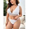 imageFloerns Womens Plus Size Scoop Neck High Waisted Two Piece Bathing SuitWhite