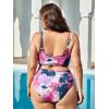 imageFloerns Womens Plus Size Tie Dye Rib Knit Ruched Drawstring Bikini SwimsuitPink Multi