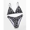 imageFloerns Womens Two Piece Bathing Suit Floral Print Triangle Bikini SwimsuitBlack