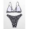 imageFloerns Womens Two Piece Bathing Suit Floral Print Triangle Bikini SwimsuitBlack