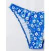 imageFloerns Womens Two Piece Bathing Suit Floral Print Triangle Bikini SwimsuitBlue