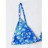 imageFloerns Womens Two Piece Bathing Suit Floral Print Triangle Bikini SwimsuitBlue