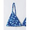 imageFloerns Womens Two Piece Bathing Suit Floral Print Triangle Bikini SwimsuitNavy Blue
