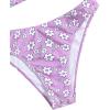 imageFloerns Womens Two Piece Bathing Suit Floral Print Triangle Bikini SwimsuitPurple