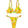 imageFloerns Womens 2 Piece Bikini Swimsuit Allover Print Push Up High Waisted SwimwearYellow