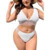 imageFloerns Womens Plus Size Scoop Neck High Waisted Two Piece Bathing SuitWhite