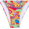 imageFloerns Womens 2 Piece Allover Print Halter High Waist V Cut Triangle Bikini SetsOrange