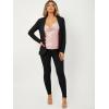imageFloerns Womens 2 Piece Outfit Open Front Blazer Jacket with Leggings Set Business SuitBlack