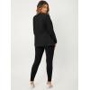 imageFloerns Womens 2 Piece Outfit Open Front Blazer Jacket with Leggings Set Business SuitBlack