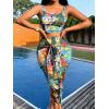 imageFloerns Womens 2 Piece Outfit Scoop Neck Crop Tank Top Tie Front Pencil Skirt SetA Dark Green