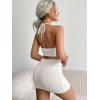 imageFloerns Womens 2 Piece Outfit Tie Back Halter Cami Top and Bodycon Skirt SetWhite