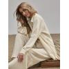 imageFloerns Womens 2 Piece Outfits Slit Hem Longline Blouse and Wide Leg Pants SetA Beige