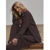 imageFloerns Womens 2 Piece Outfits Slit Hem Longline Blouse and Wide Leg Pants SetBrown