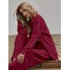 imageFloerns Womens 2 Piece Outfits Slit Hem Longline Blouse and Wide Leg Pants SetBurgundy