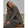 imageFloerns Womens 2 Piece Outfits Slit Hem Longline Blouse and Wide Leg Pants SetChocolate Brown