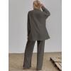 imageFloerns Womens 2 Piece Outfits Slit Hem Longline Blouse and Wide Leg Pants SetChocolate Brown