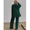 imageFloerns Womens 2 Piece Outfits Slit Hem Longline Blouse and Wide Leg Pants SetDark Green