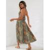 imageFloerns Womens Boho Paisley Print Halter Tied Backless Crop Top and Midi Skirt SetMulticolor