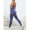 imageFloerns Womens Maternity 2 Piece Outfit Scoop Neck Crop Tank Top Legging SetDusty Blue