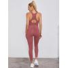 imageFloerns Womens Maternity 2 Piece Outfit Scoop Neck Crop Tank Top Legging SetDusty Pink