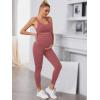 imageFloerns Womens Maternity 2 Piece Outfit Scoop Neck Crop Tank Top Legging SetDusty Pink