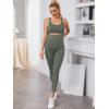 imageFloerns Womens Maternity 2 Piece Outfit Scoop Neck Crop Tank Top Legging SetGreen